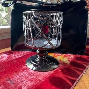 Bath And Body Works Halloween pedestal spiderweb candle holder